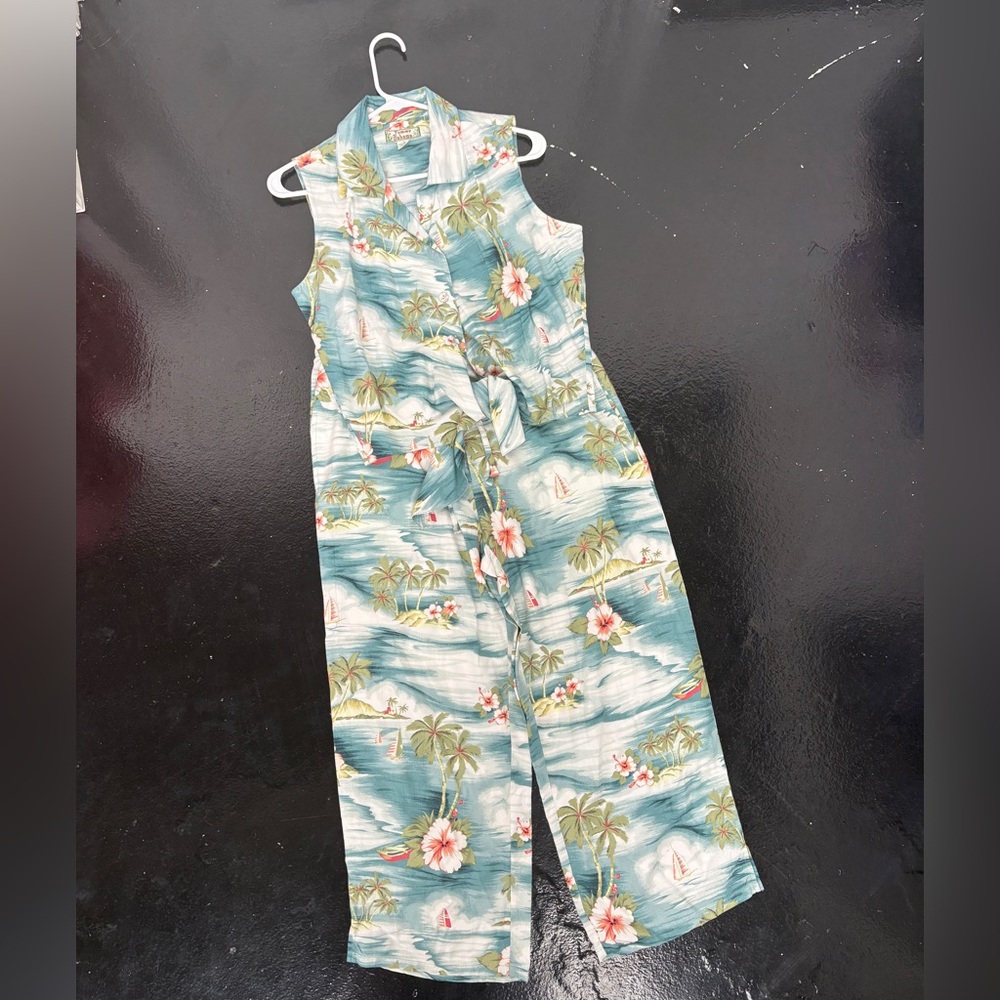 Tommy Bahama Floral Tropical Jumpsuit - Blue and Green